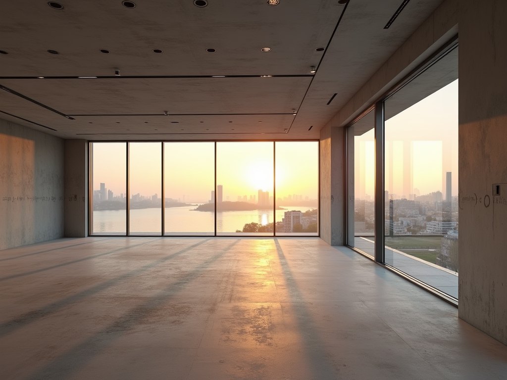 Penthouse Regis w stanie deweloperskim - panoramiczne przeszklenie, taras i widok o zachodzie słońca nad rzeką