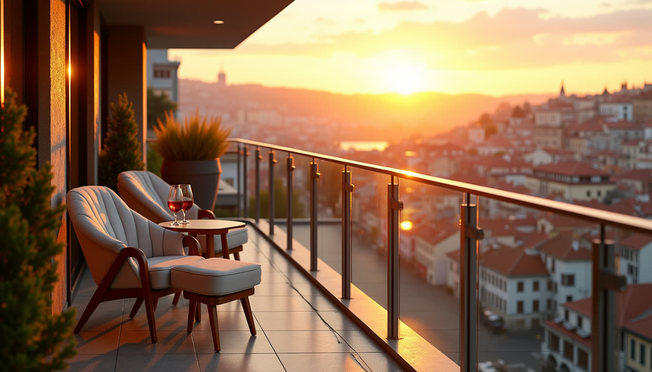 Taras apartamentu z widokiem na Odrę